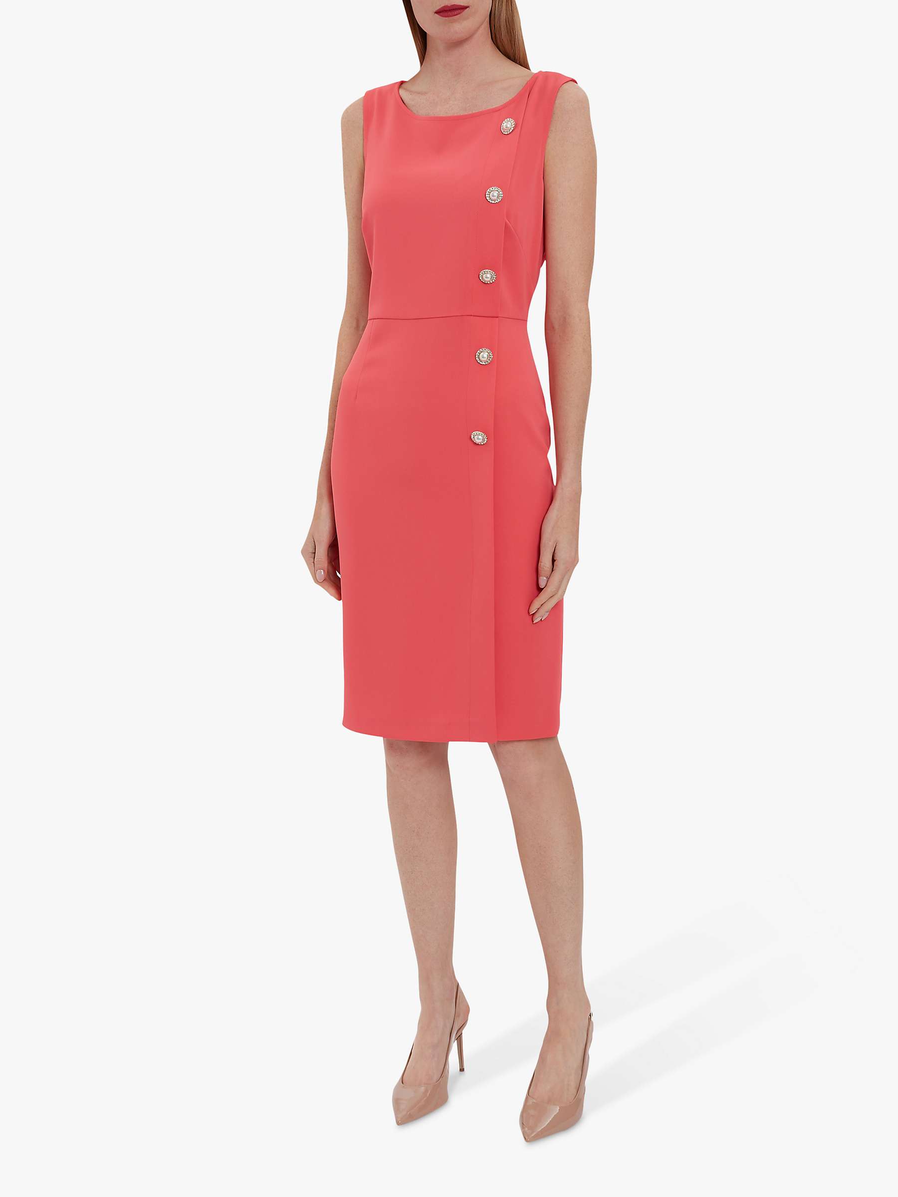 Buy Gina Bacconi Mykia Crepe Midi Dress, Orange Red Online at johnlewis.com