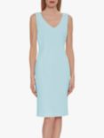 Gina Bacconi Merna Sleeveless Moss Crepe Shift Dress, Ice Blue