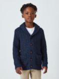 John Lewis Heirloom Collection Kids' Shawl Neck Cashmere Blend Cardigan, Navy