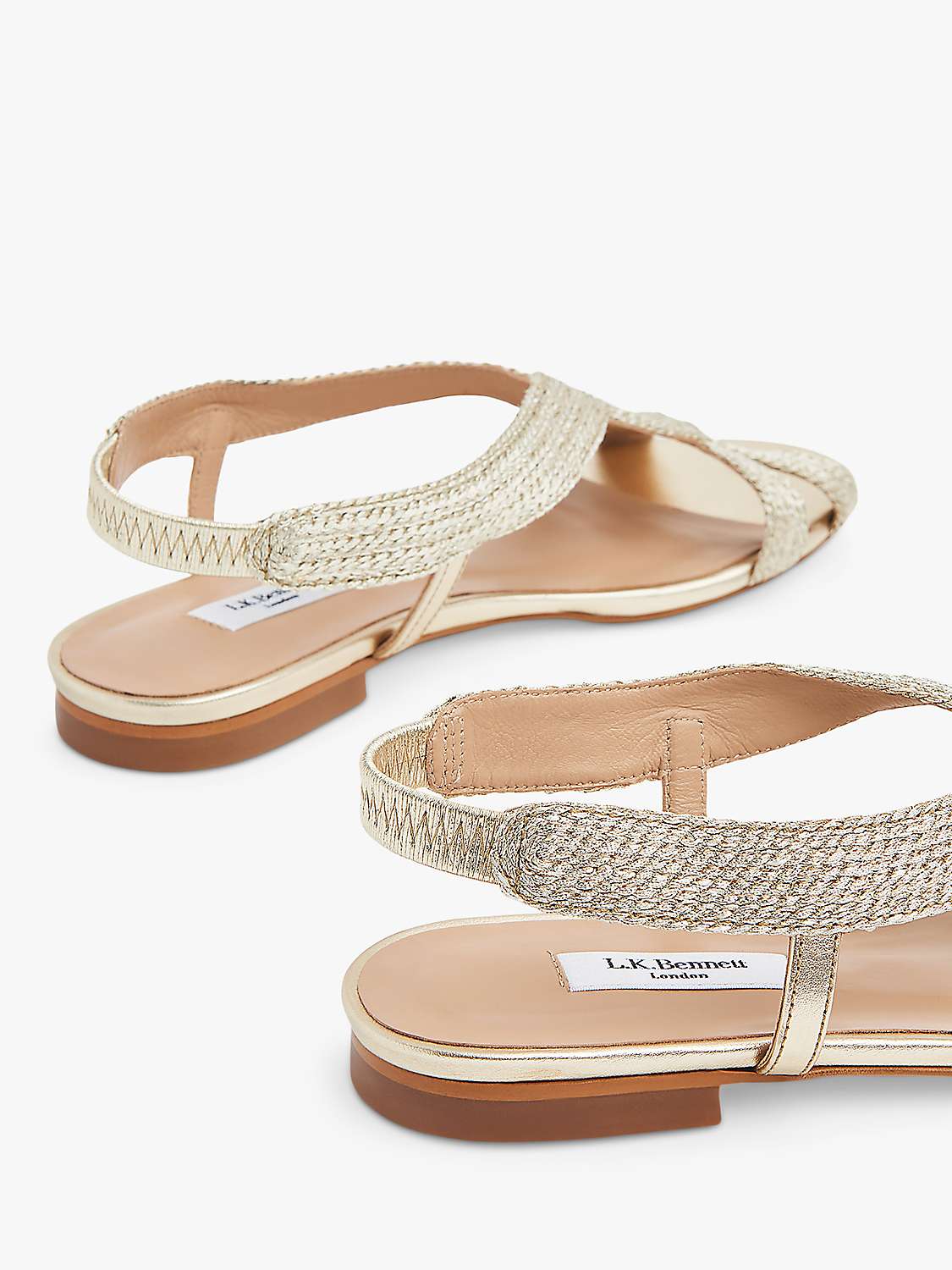 Buy L.K.Bennett Renee Metallic Rope Flat Sandals, Soft Gold Online at johnlewis.com