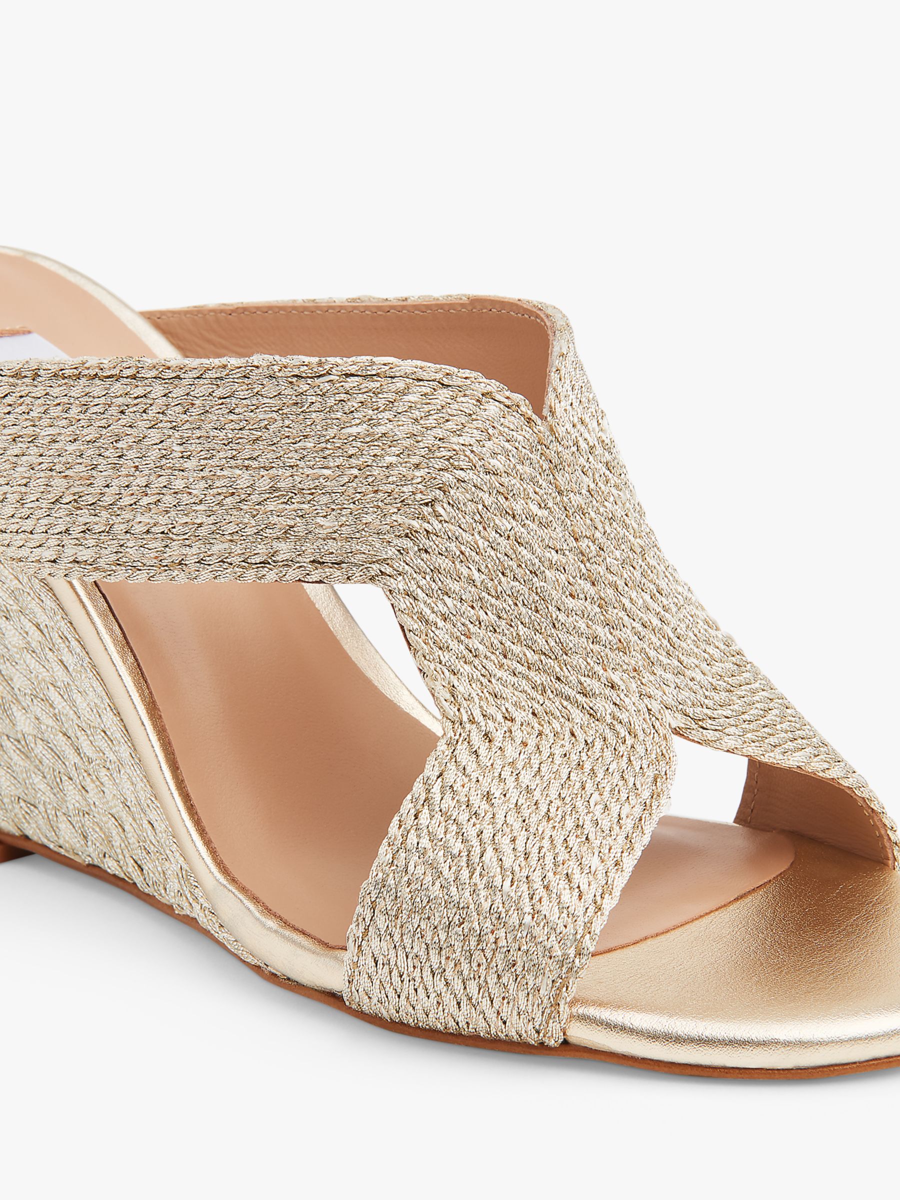 L.K.Bennett Sonia Rope Mule Wedges, Soft Gold at John Lewis & Partners