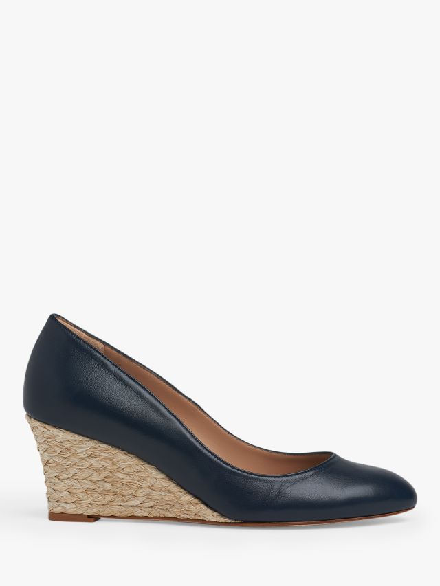 Navy leather hot sale wedges