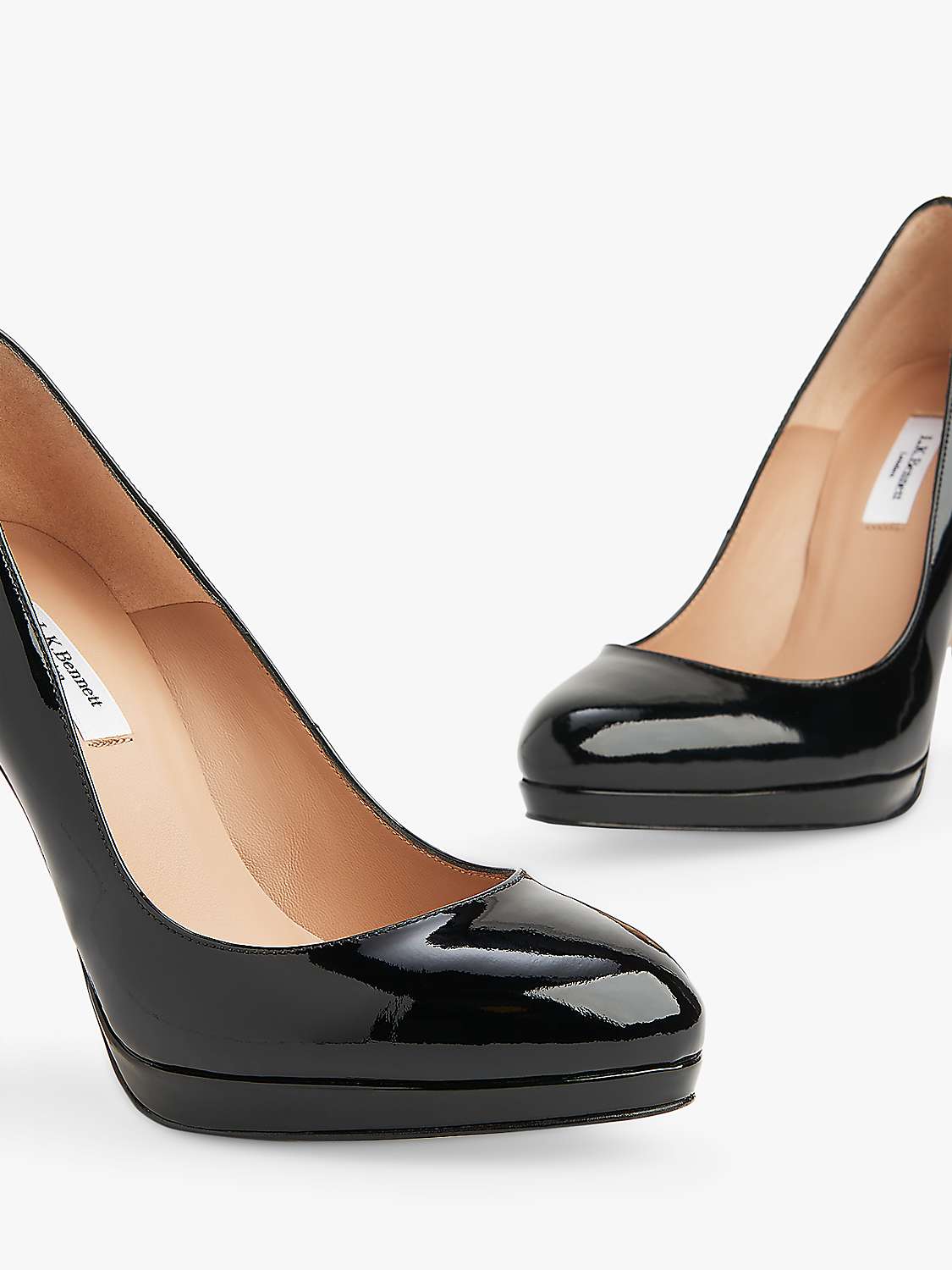 Buy L.K.Bennett Sledge Patent Leather Platform Court Shoes, Black Online at johnlewis.com