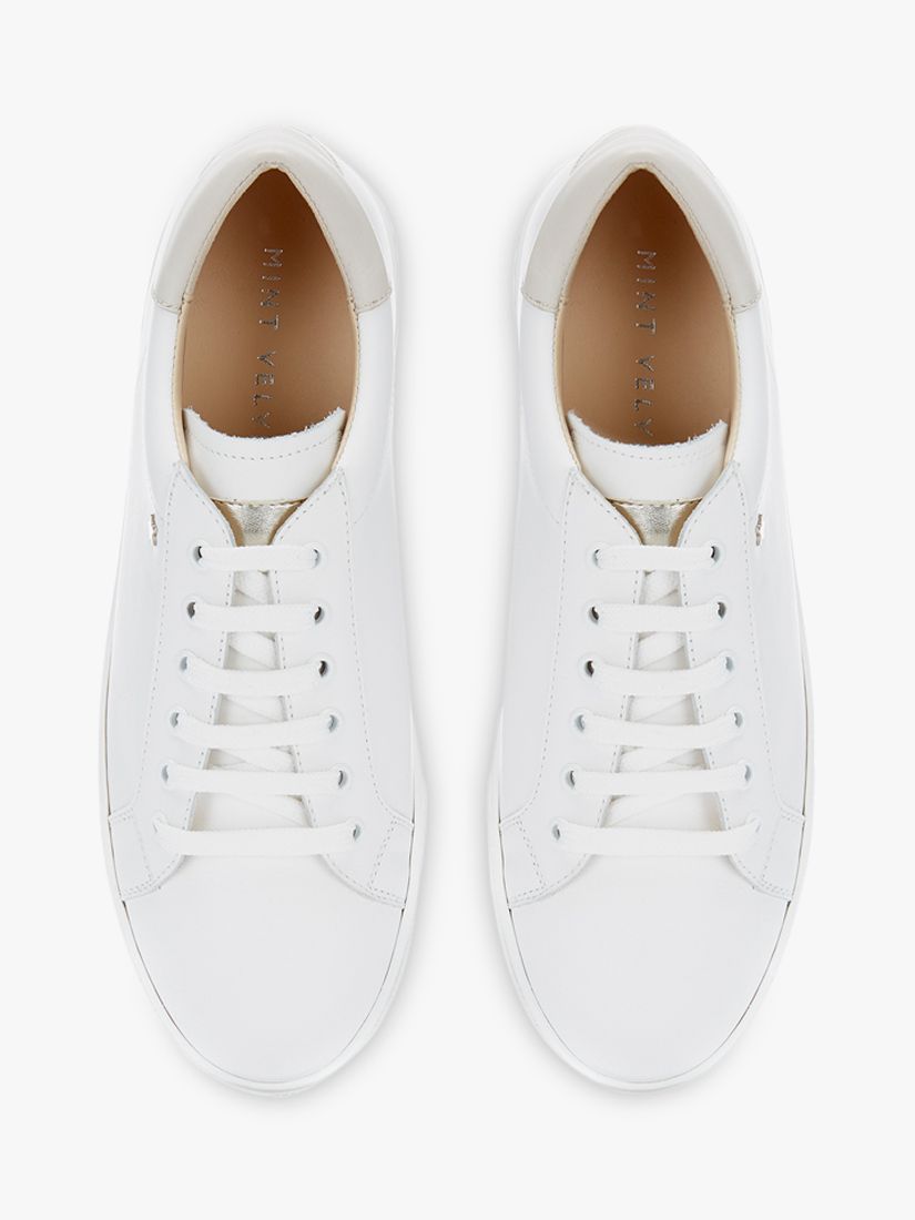 Mint Velvet Allie Leather Lace Up Trainers, White