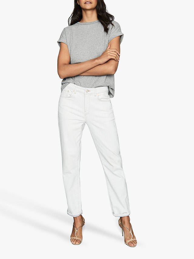 Reiss Tereza Cotton Jersey T-Shirt, Grey Marl