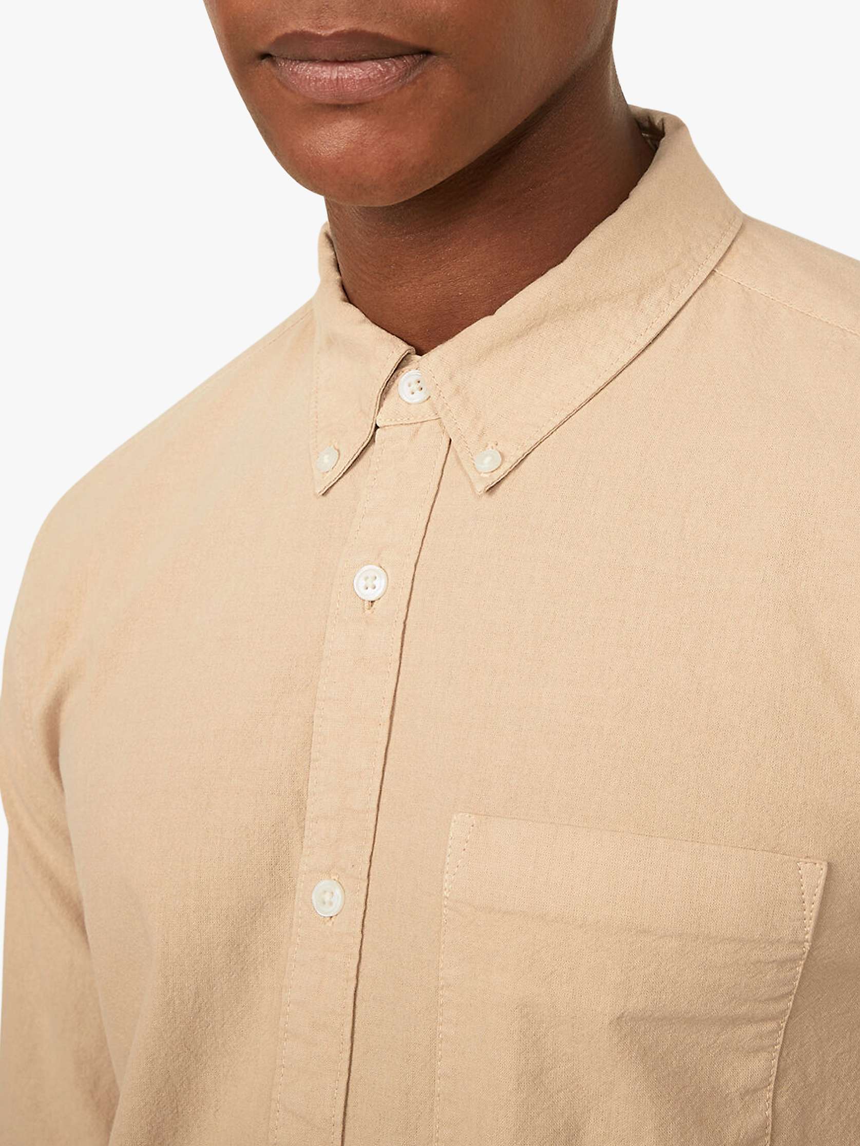 Buy Warehouse Organic Cotton Long Sleeve Textured Shirt Online at johnlewis.com