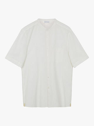 Warehouse Organic Cotton Grandad Collar Shirt, White