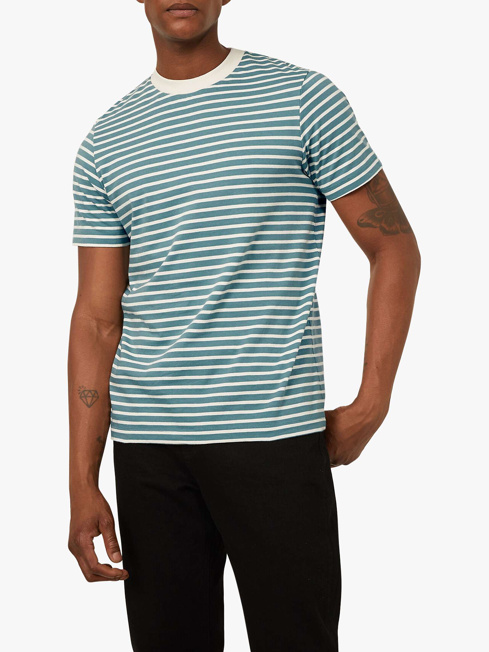 Buy Warehouse Organic Cotton Crew Neck Stripe T-Shirt Online at johnlewis.com