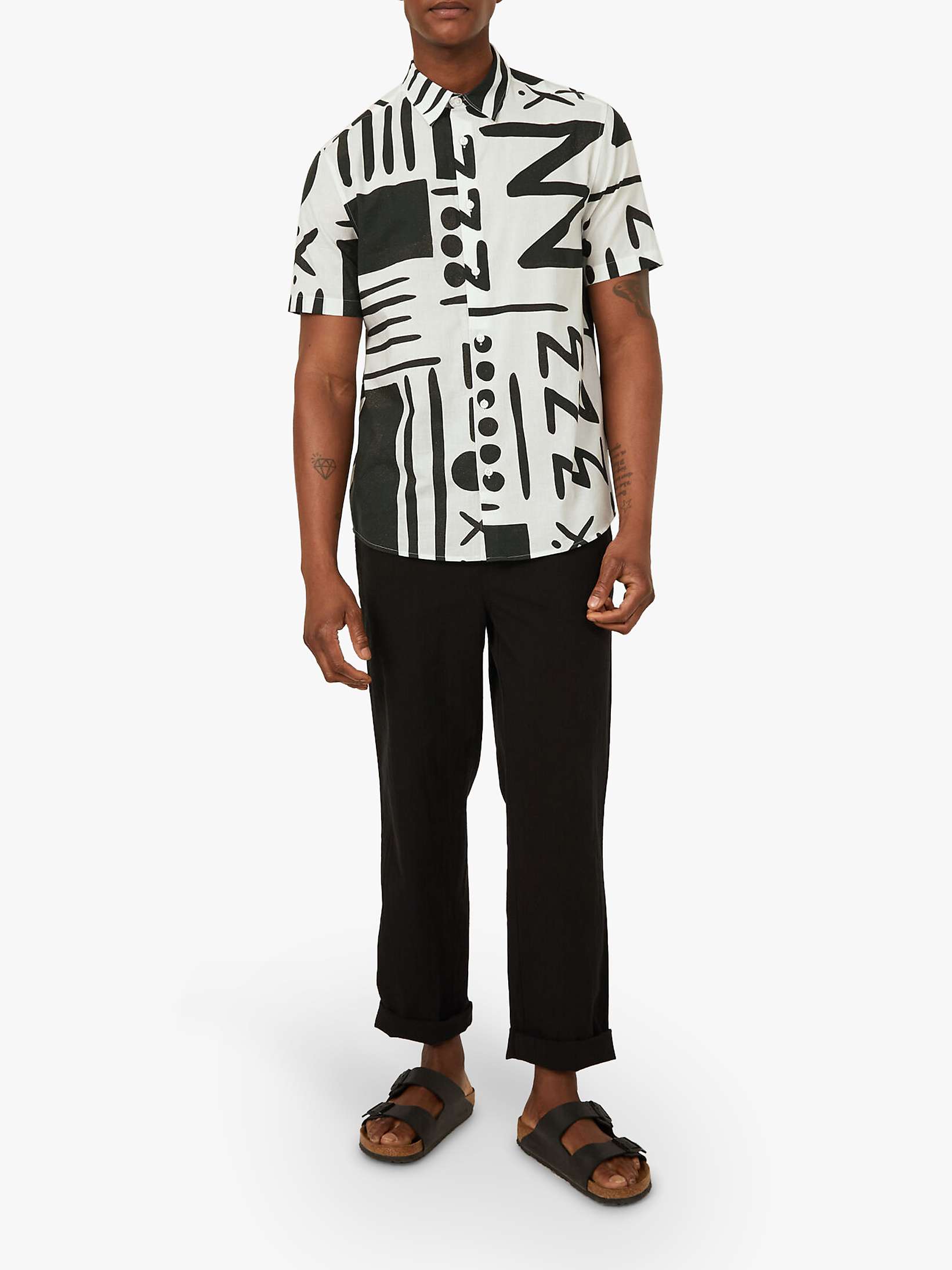 Buy Warehouse Cotton Abstract Print Short Sleeve Shirt, Multi Online at johnlewis.com