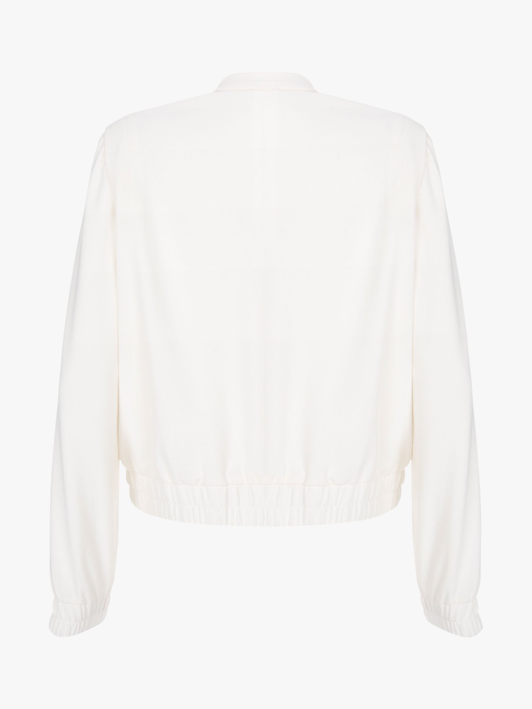 Mint Velvet Textured Bomber Jacket, Ivory at John Lewis & Partners