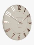 Thomas Kent Mulberry Wall Clock, Rose Gold/Taupe