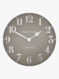 Thomas Kent Arabic Numerals Wall Clock, Cool Mink