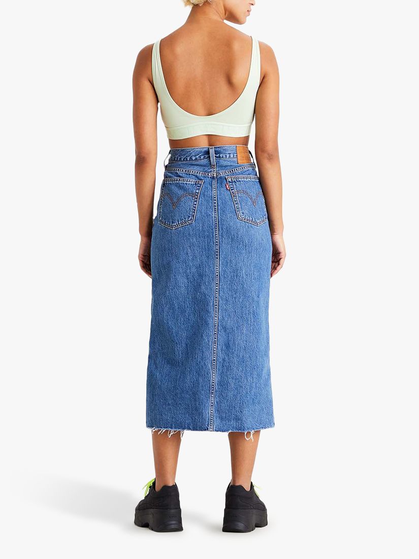 Levis Button Front Denim Midi Skirt Middlebrook 9004