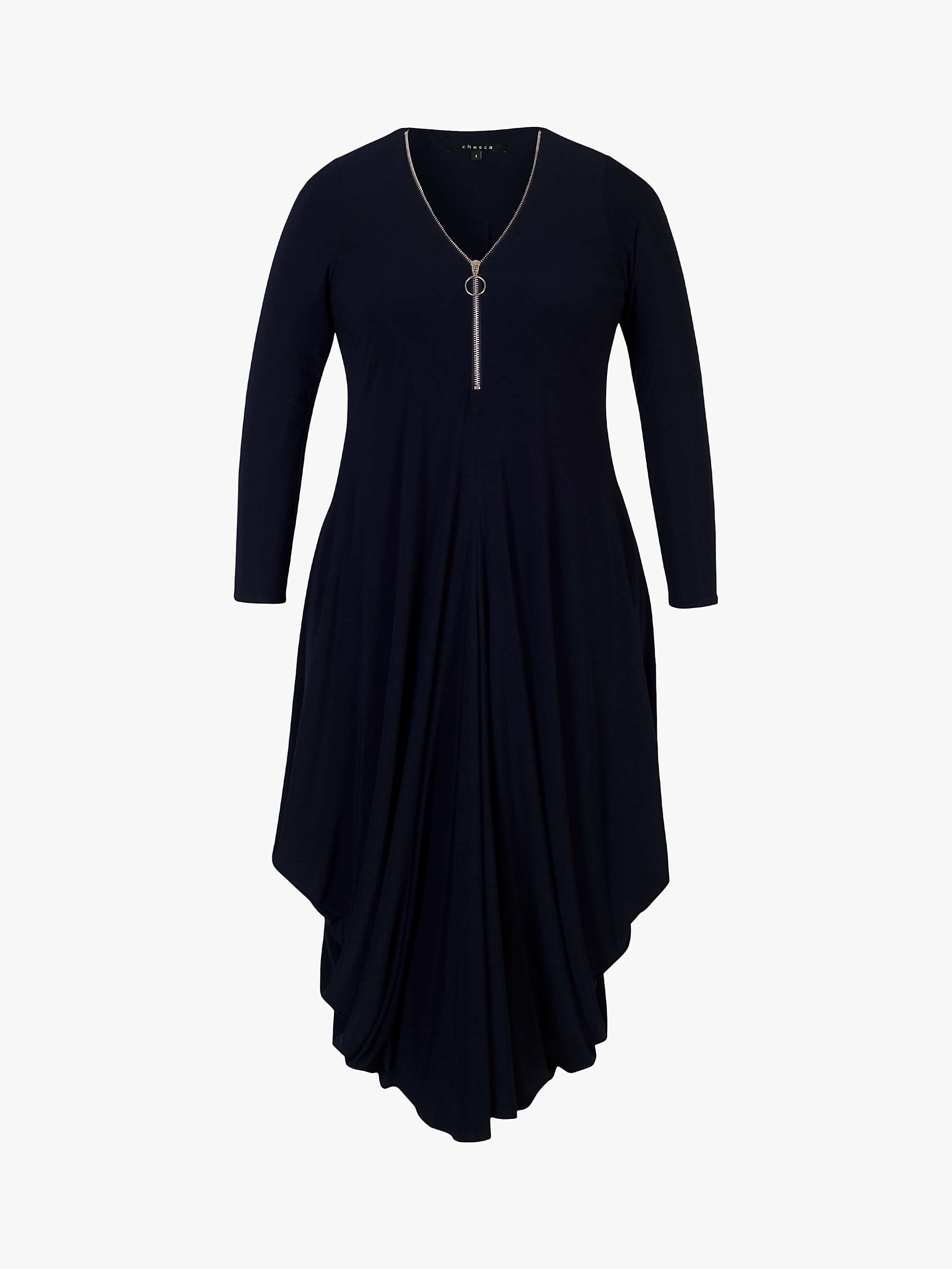 Buy chesca Zip Collar Drape Dress, Navy Online at johnlewis.com