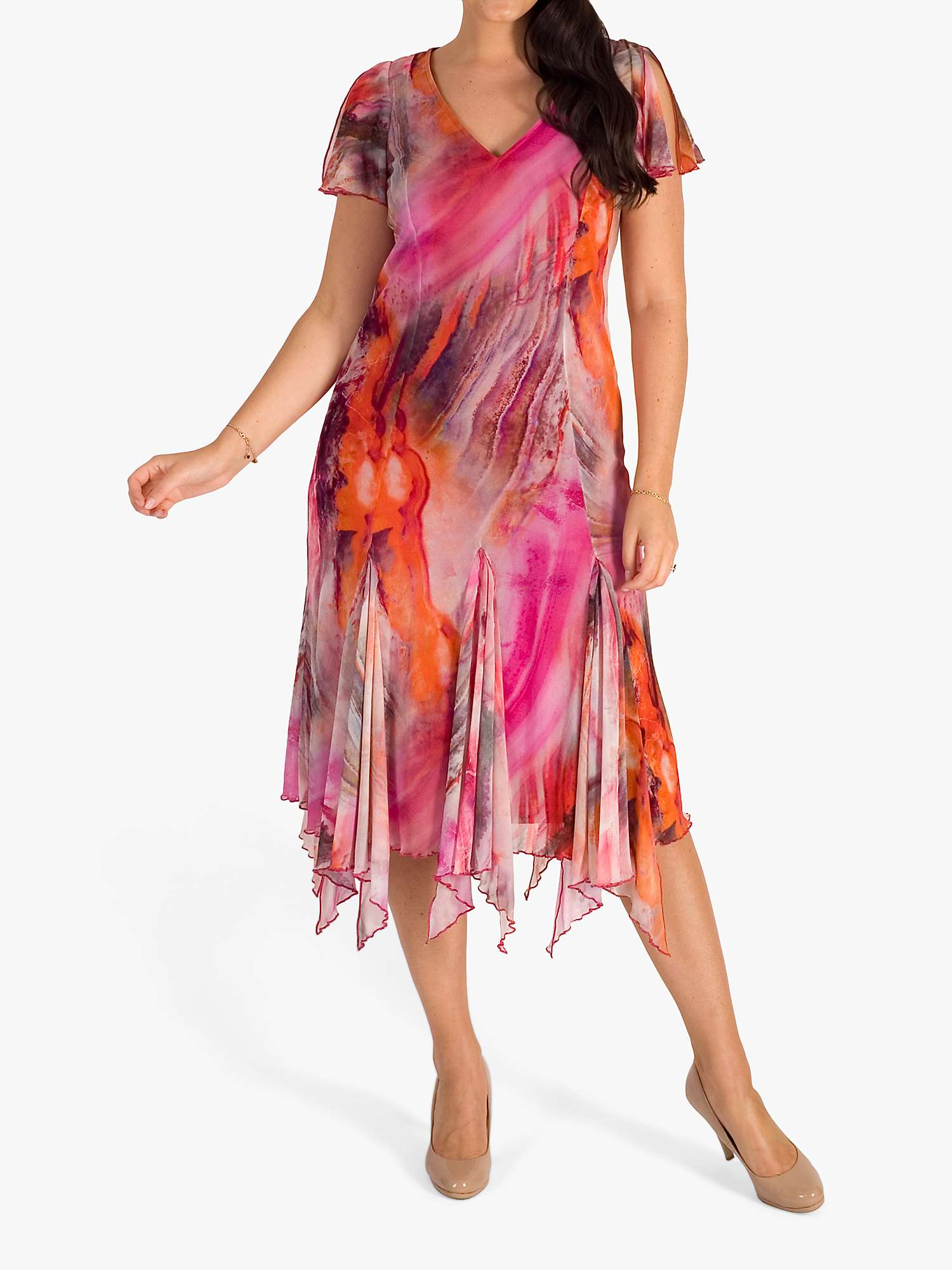 Buy chesca Abstract Print Dress, Magenta/Multi Online at johnlewis.com