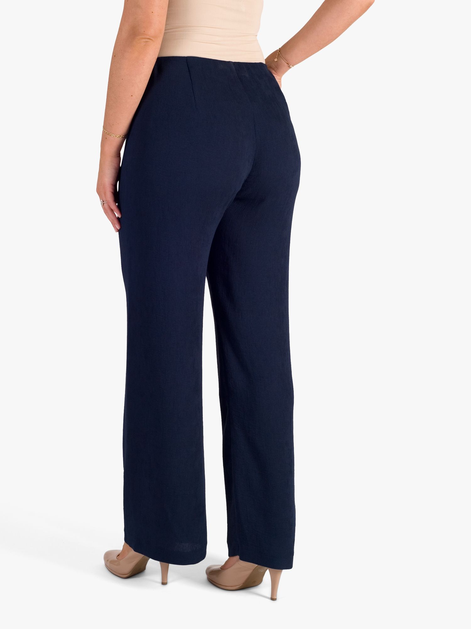 chesca Crinkle Trousers, Navy at John Lewis & Partners