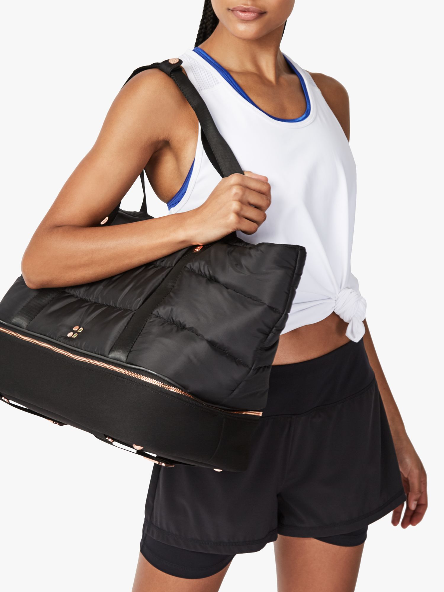 Sweaty Betty Icon Luxe Gym Bag, Black