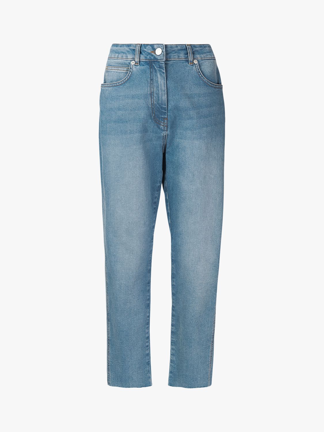 Buy Whistles Frayed Detail Ankle Grazer Jeans, Denim Blue Online at johnlewis.com