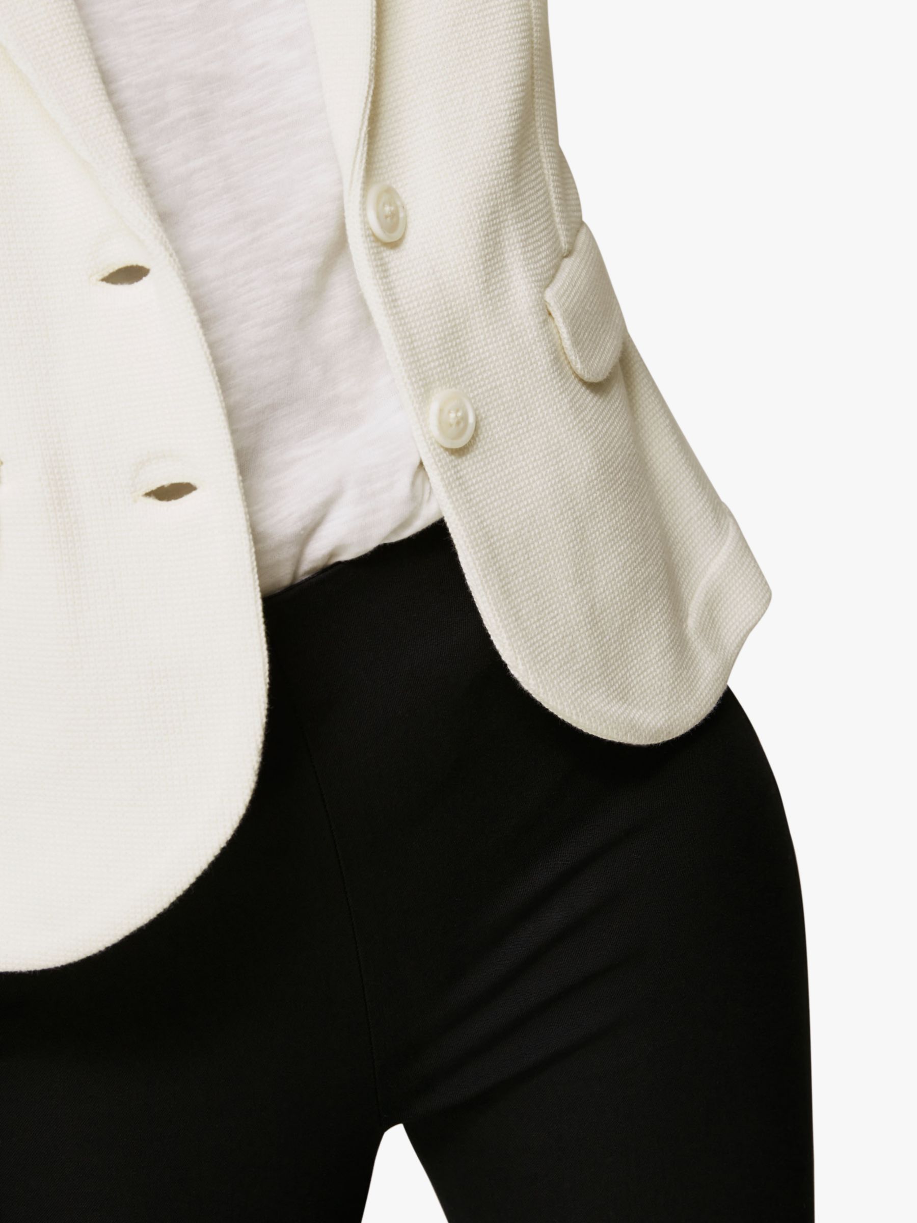 Whistles Slim Jersey Jacket, Ivory at John Lewis & Partners