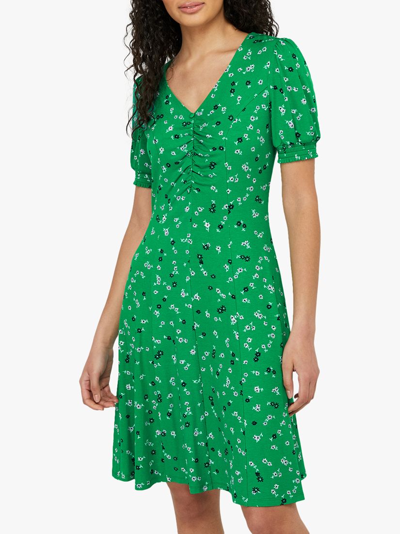 green ditsy dress