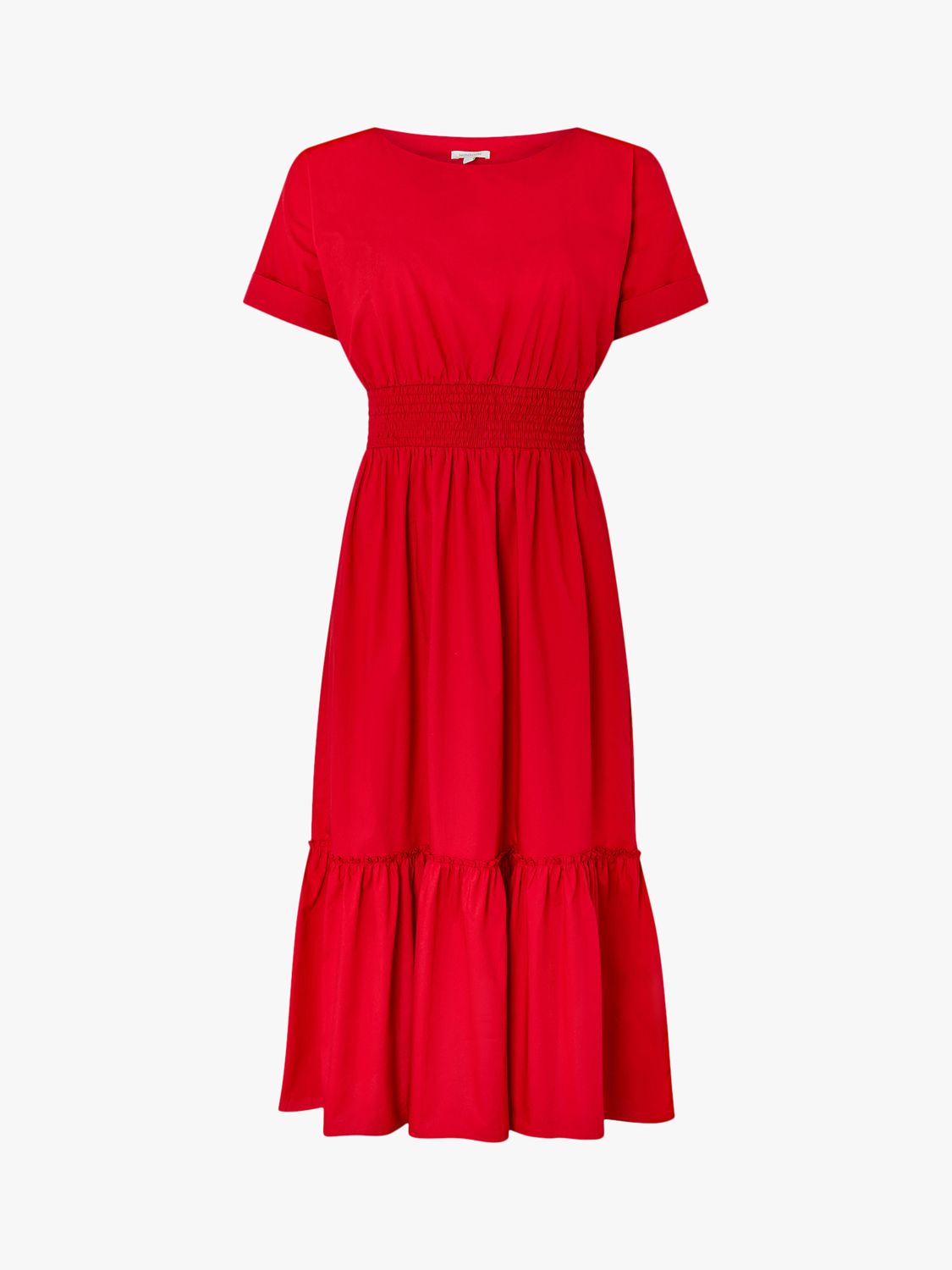 Monsoon Pippa Poplin Midi Dress, Red
