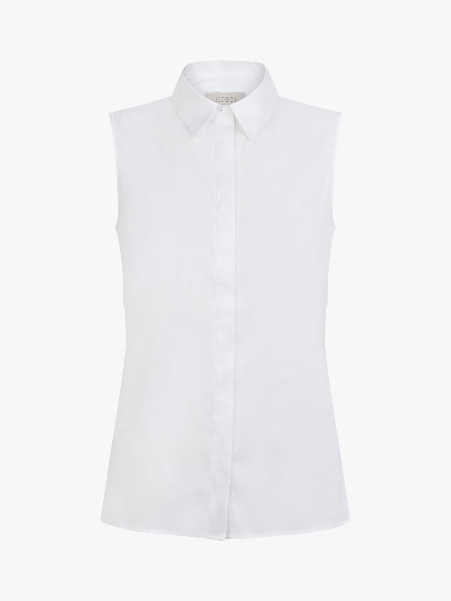 Hobbs Vic Sleeveless Shirt, White at John Lewis & Partners