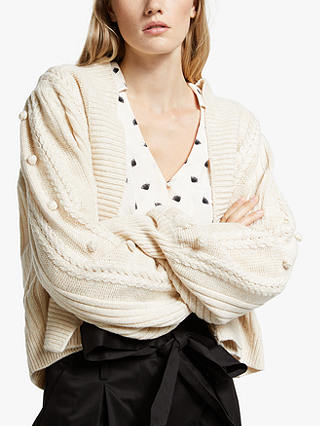 Somerset by Alice Temperley Bobble Knit Cardigan, Ivory