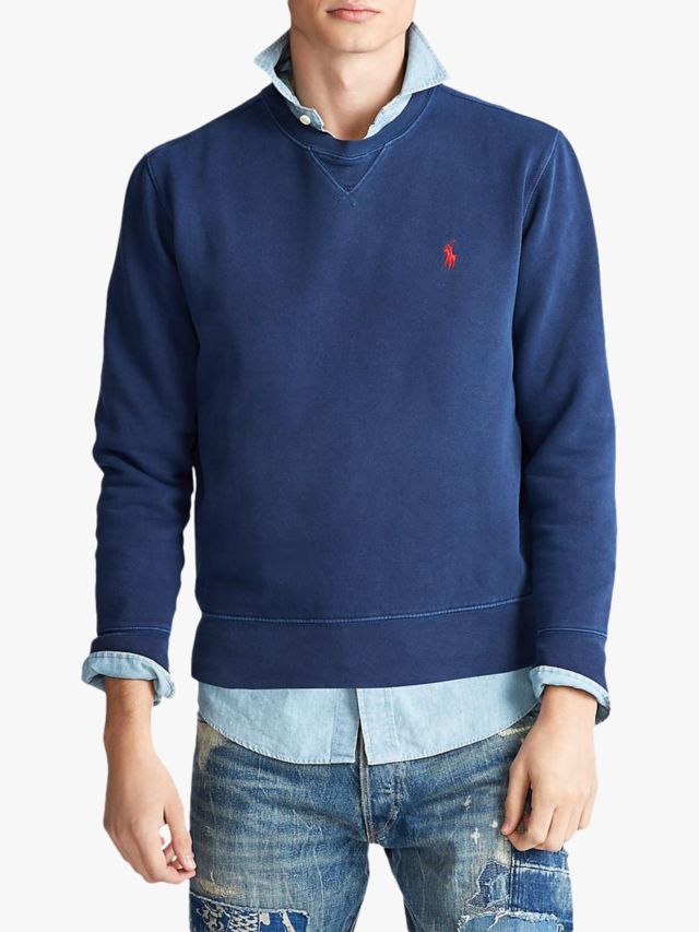 Polo Ralph Lauren Garment Dyed Fleece Sweatshirt, Cruise Navy, S