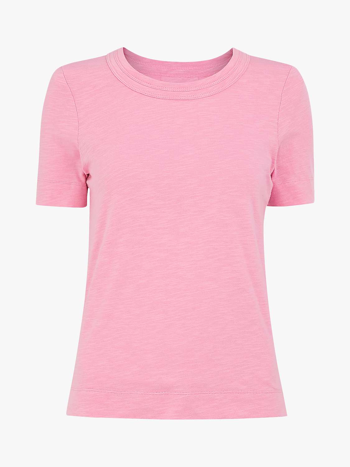 Whistles Rosa Double Trim T-Shirt, Pink at John Lewis & Partners
