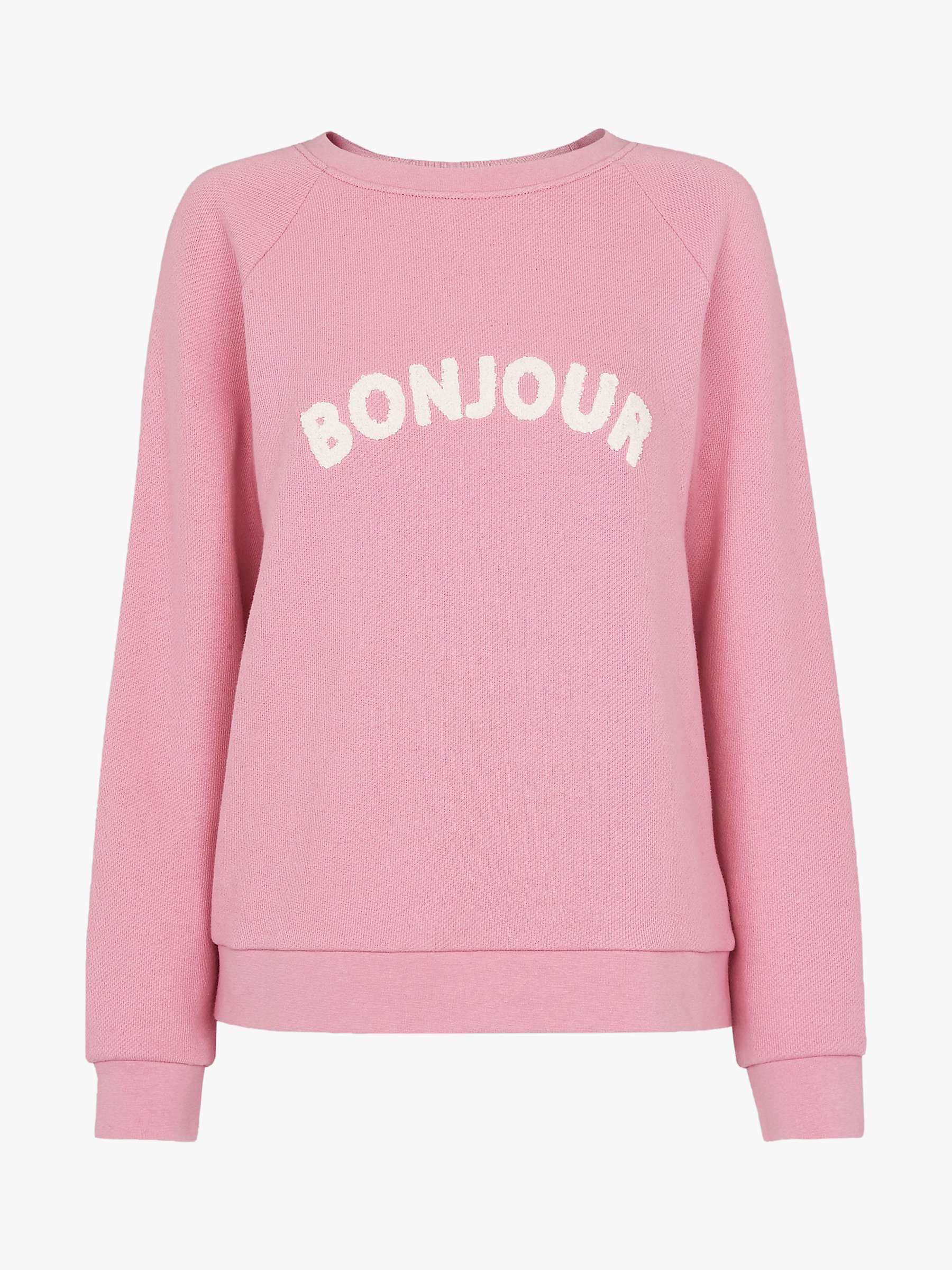 Buy Whistles Bonjour Print Sweatshirt, Pink Online at johnlewis.com