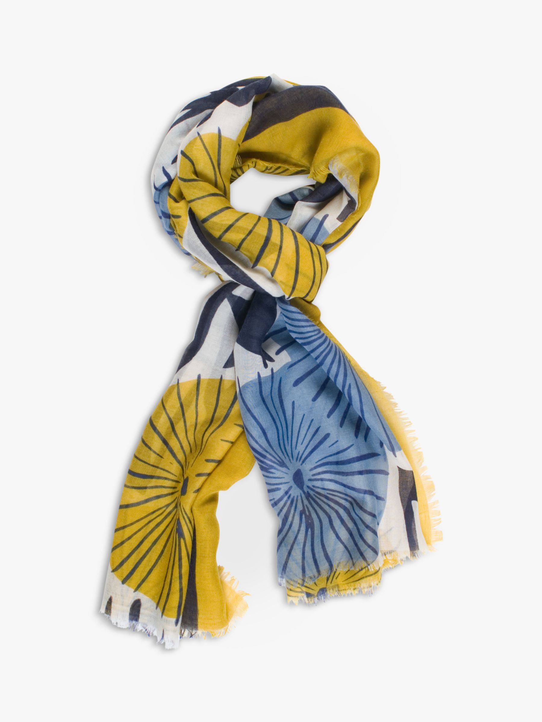 mustard navy scarf