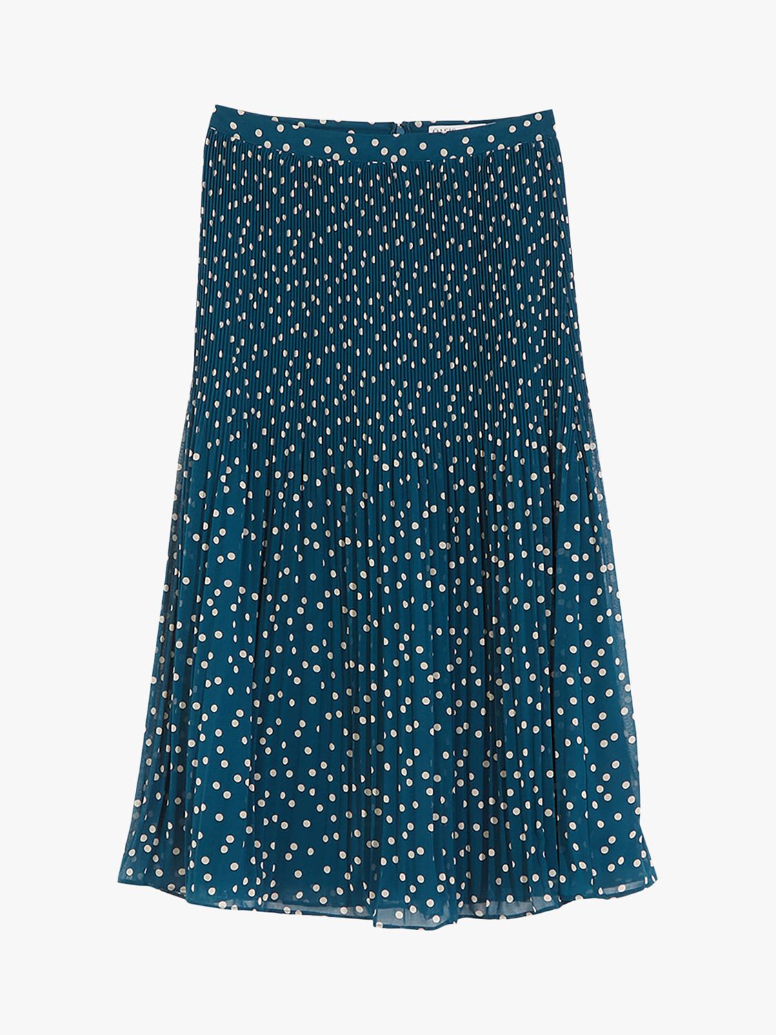 Oasis Polka Dot Pleat Midi Skirt, Green