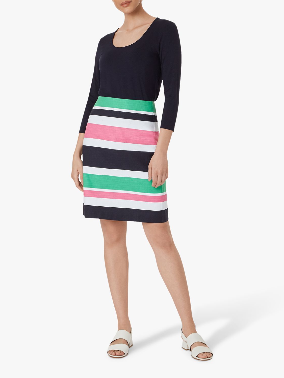 Hobbs Ayla Striped Mini Skirt, Multi at John Lewis & Partners