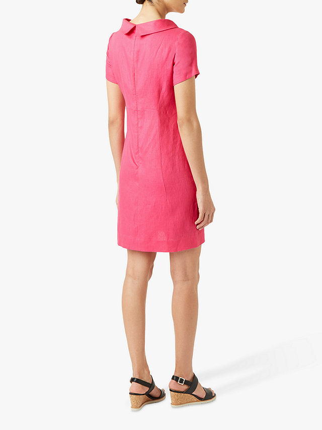 Hobbs Linen Petra Mini Dress, Pink, 6