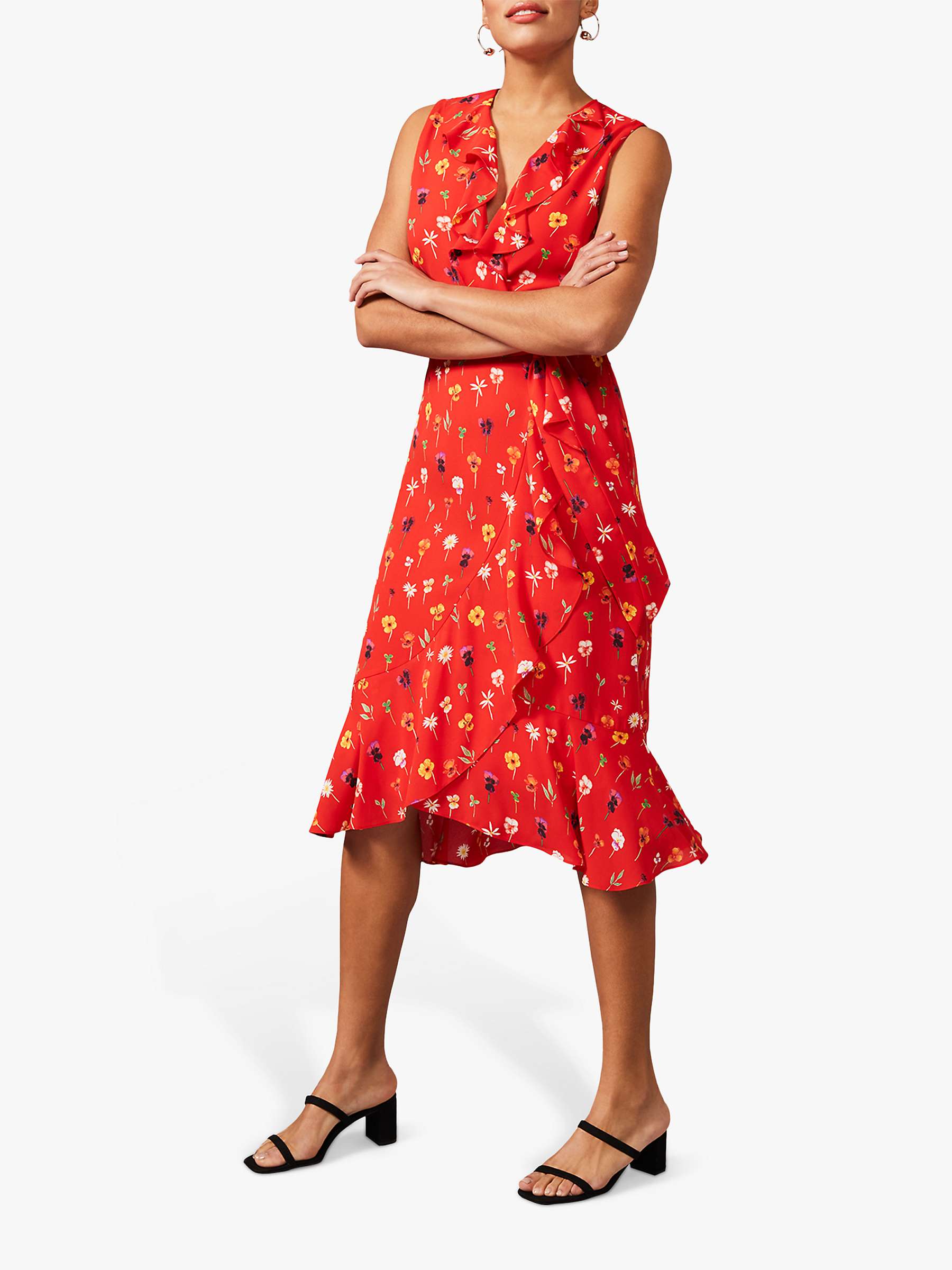 Buy Phase Eight Alanna Ditsy Floral Print Dress, Fire/Multi Online at johnlewis.com