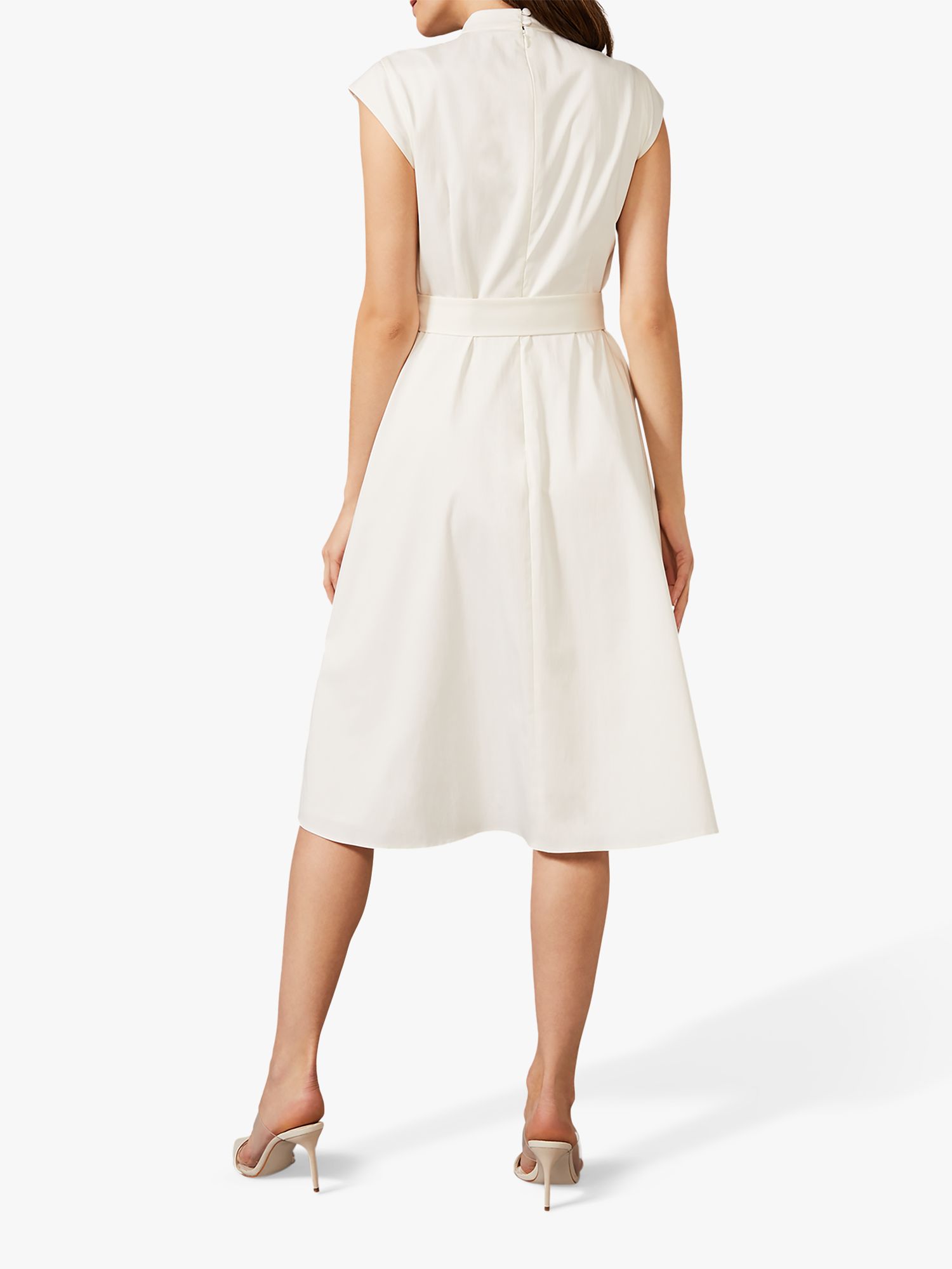 Phase Eight Gracelyn Knot Belt Midi Dress, Ivory, 14