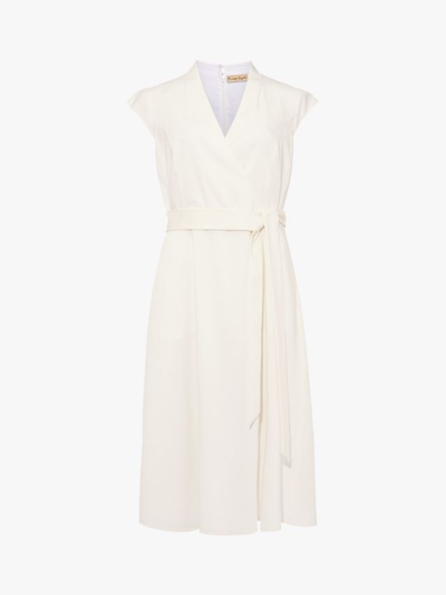 Phase Eight Gracelyn Knot Belt Midi Dress, Ivory, 14