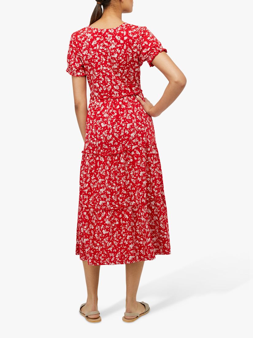 Monsoon Natty Ditsy Print Floral Dress, Red at John Lewis & Partners