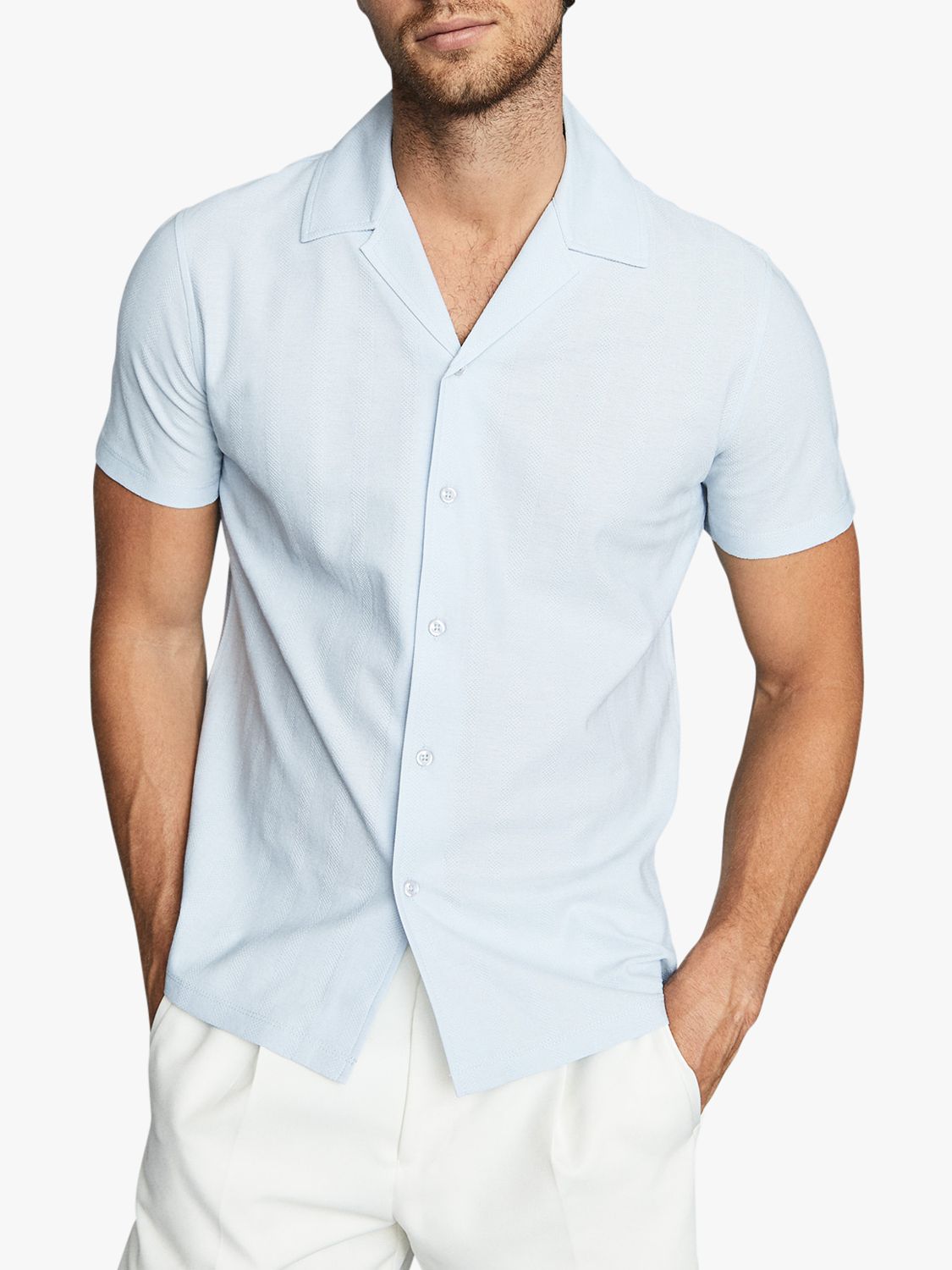 Reiss Julius Cuban Collar Short Sleeve Shirt