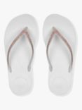 FitFlop IQushion Sparkle Flip-Flops, White