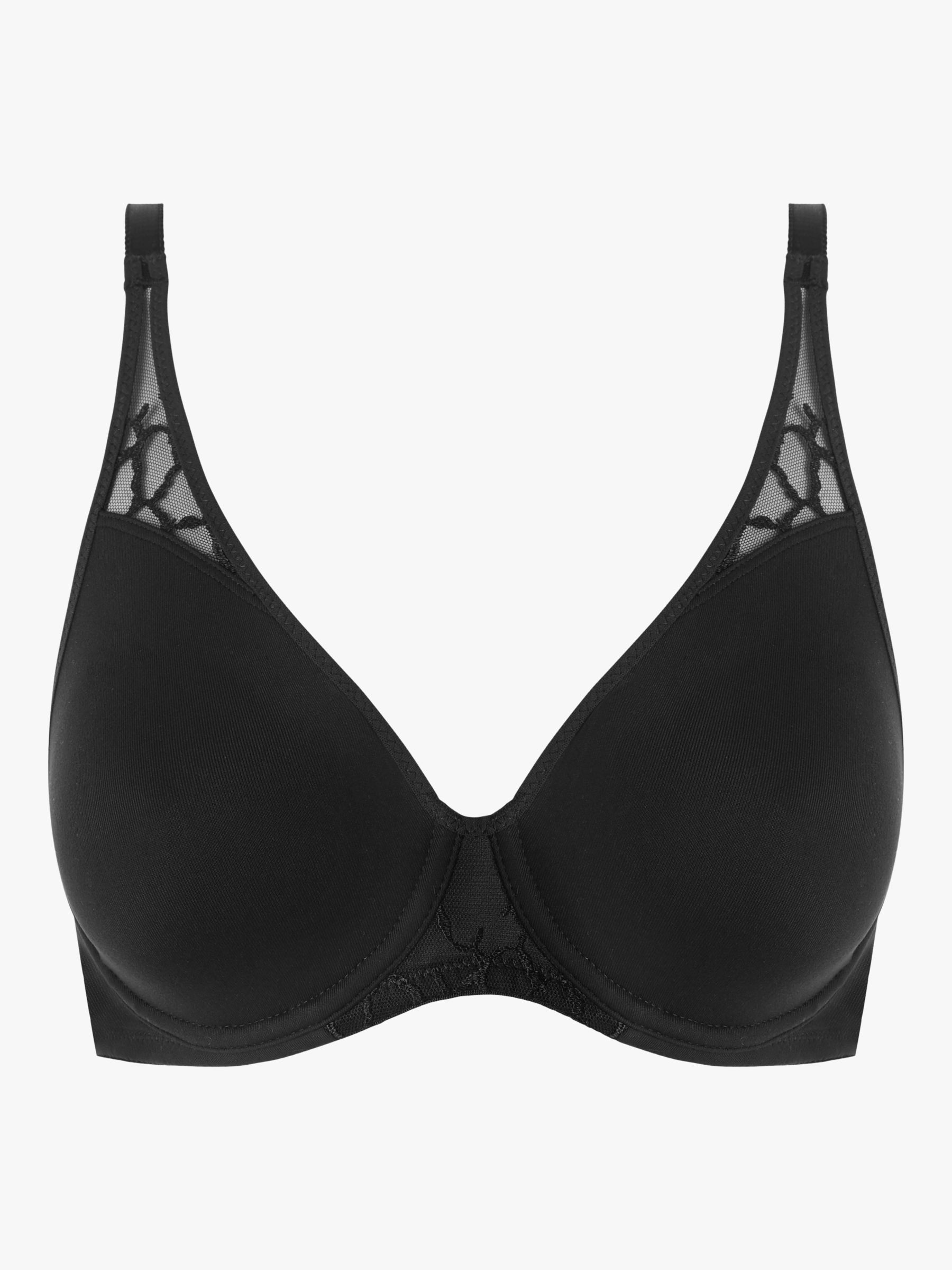 Wacoal Lisse Underwired Seamless Lace Bra, Black at John Lewis