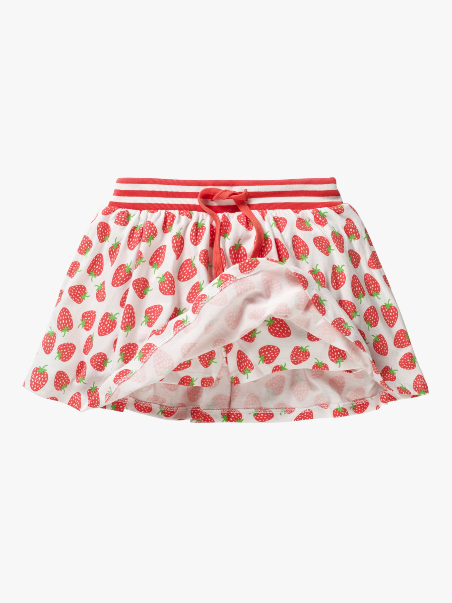 Mini Boden Girls' Strawberry Print Jersey Skort, White/Pink at John ...