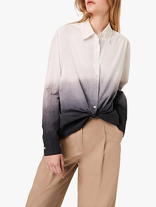 French Connection Cleo Tie Dye Shirt, Indigo/Linen White