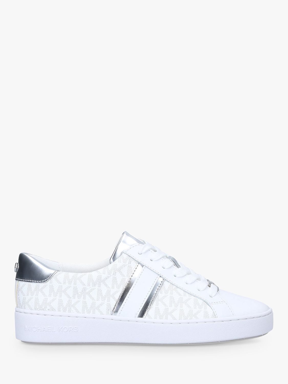 MICHAEL Michael Kors Irving Leather Striped Trainers, White