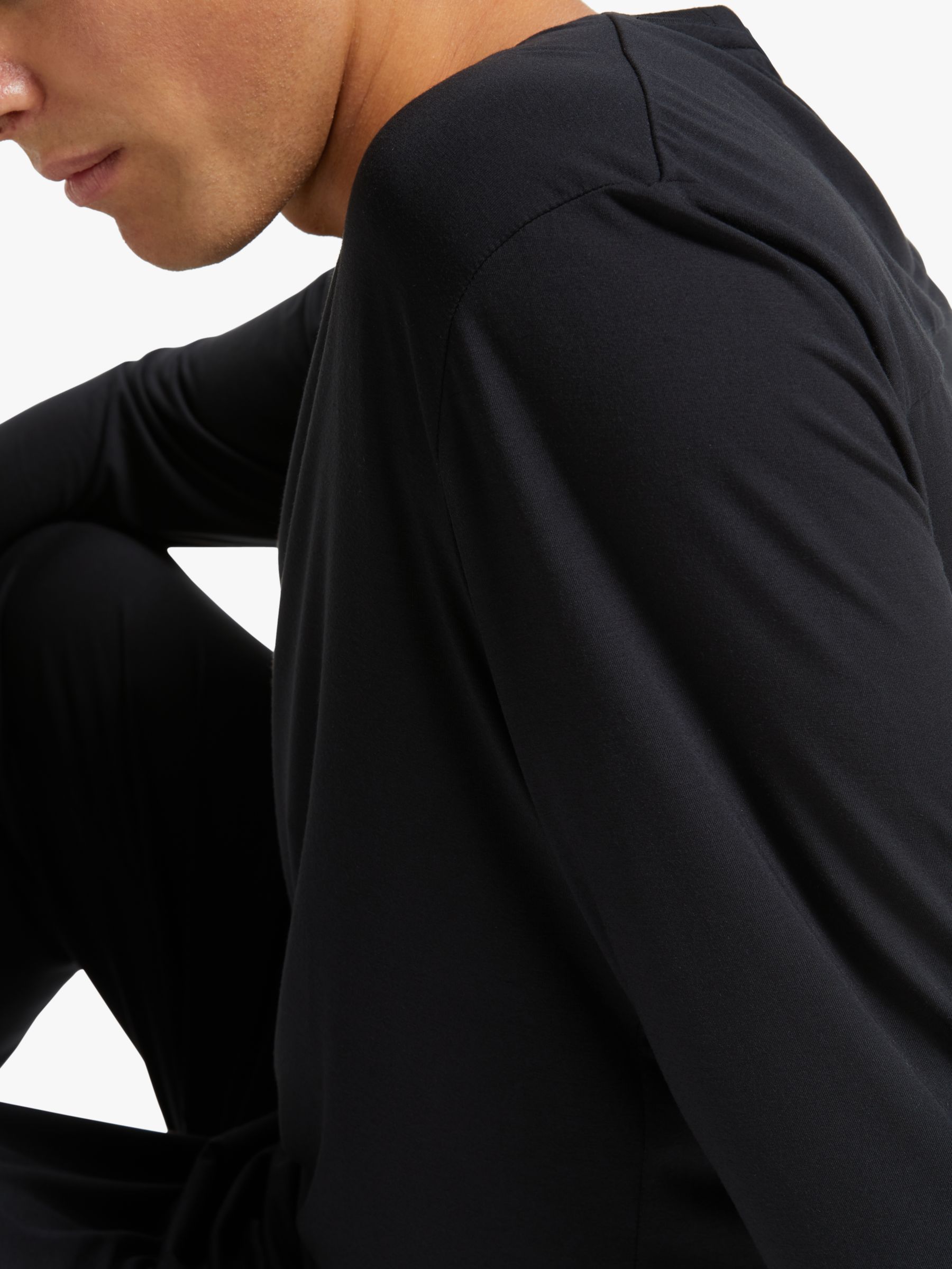 John Lewis Ultra Soft Modal Long Sleeve Lounge Top, Black, S