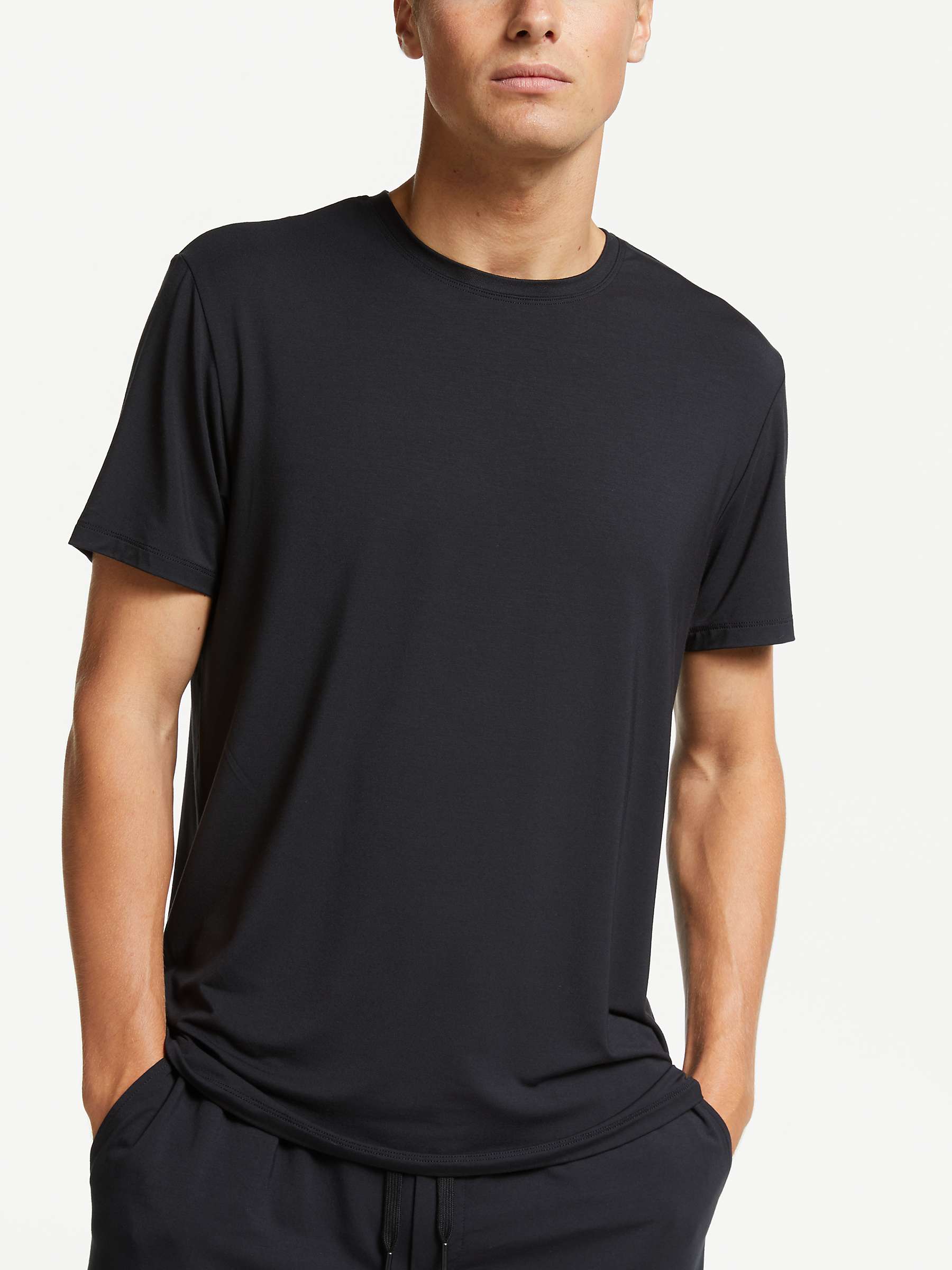 Buy John Lewis Ultra Soft Modal Lounge Crew Neck T-Shirt, Black Online at johnlewis.com