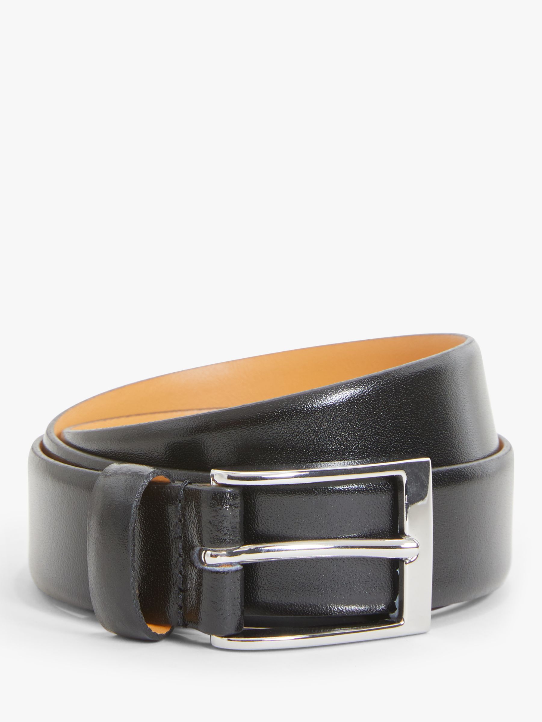 John Lewis Made in England 30mm Formal Leather Belt, Black, S