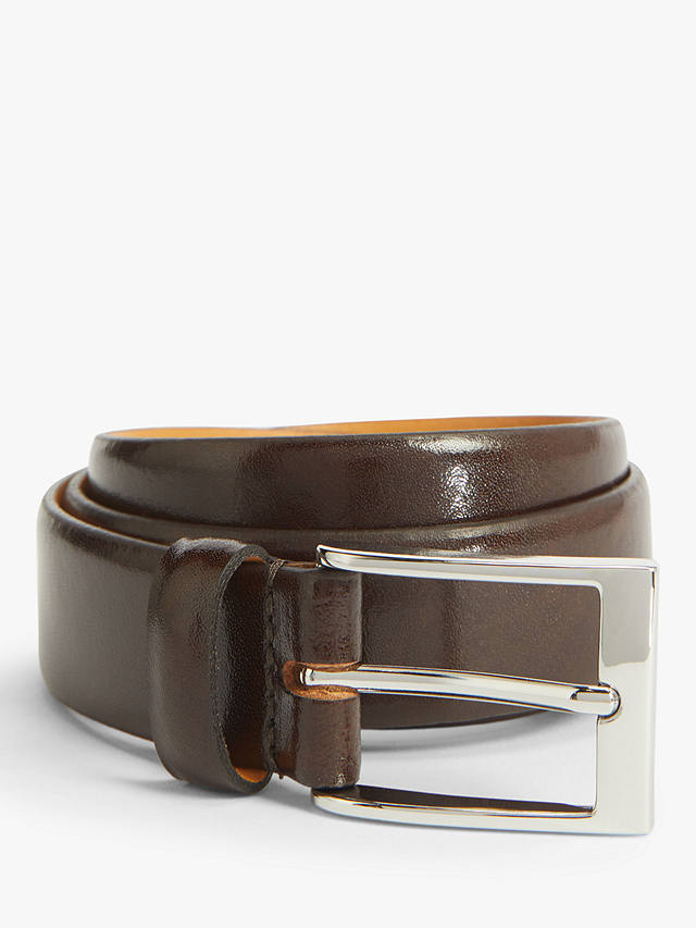 John Lewis Made in England 30mm Formal Leather Belt, Brown