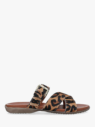 Carvela Comfort Solar Leather Leopard Print Sandals, Brown Multi
