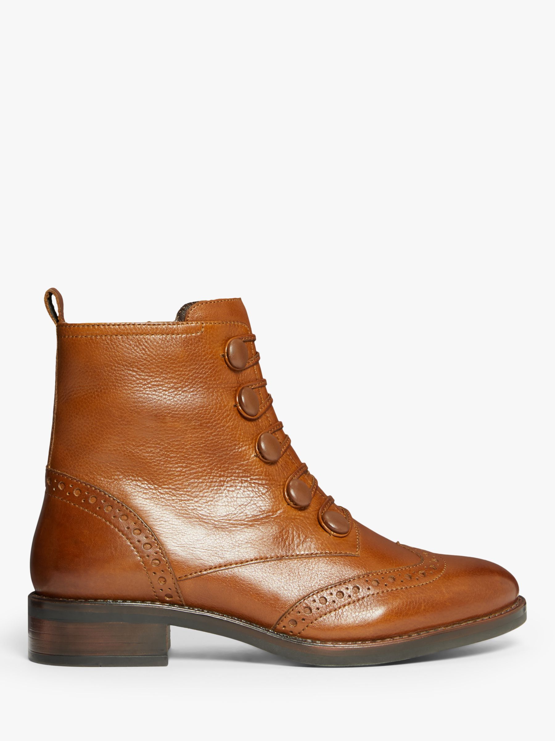 John Lewis & Partners Prue Leather Ankle Boots, Tan at John Lewis